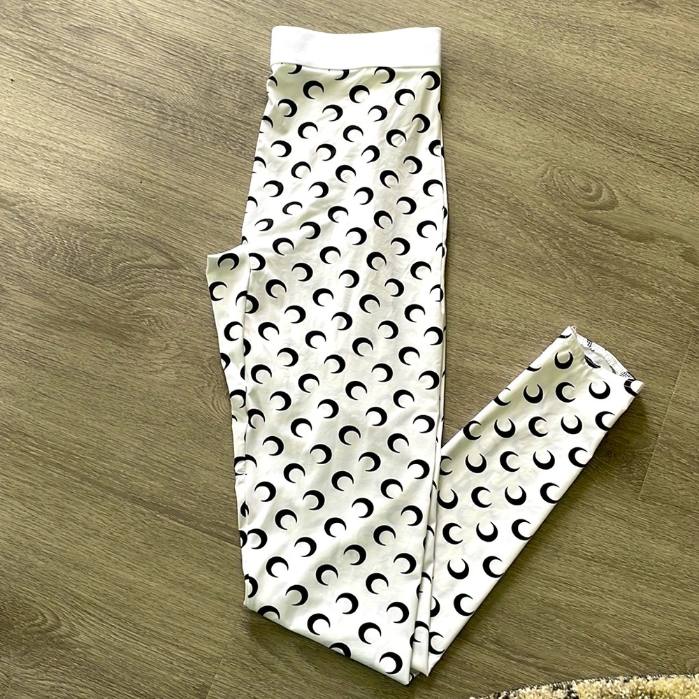 Marine Serre White Fuseaux Moon Leggings